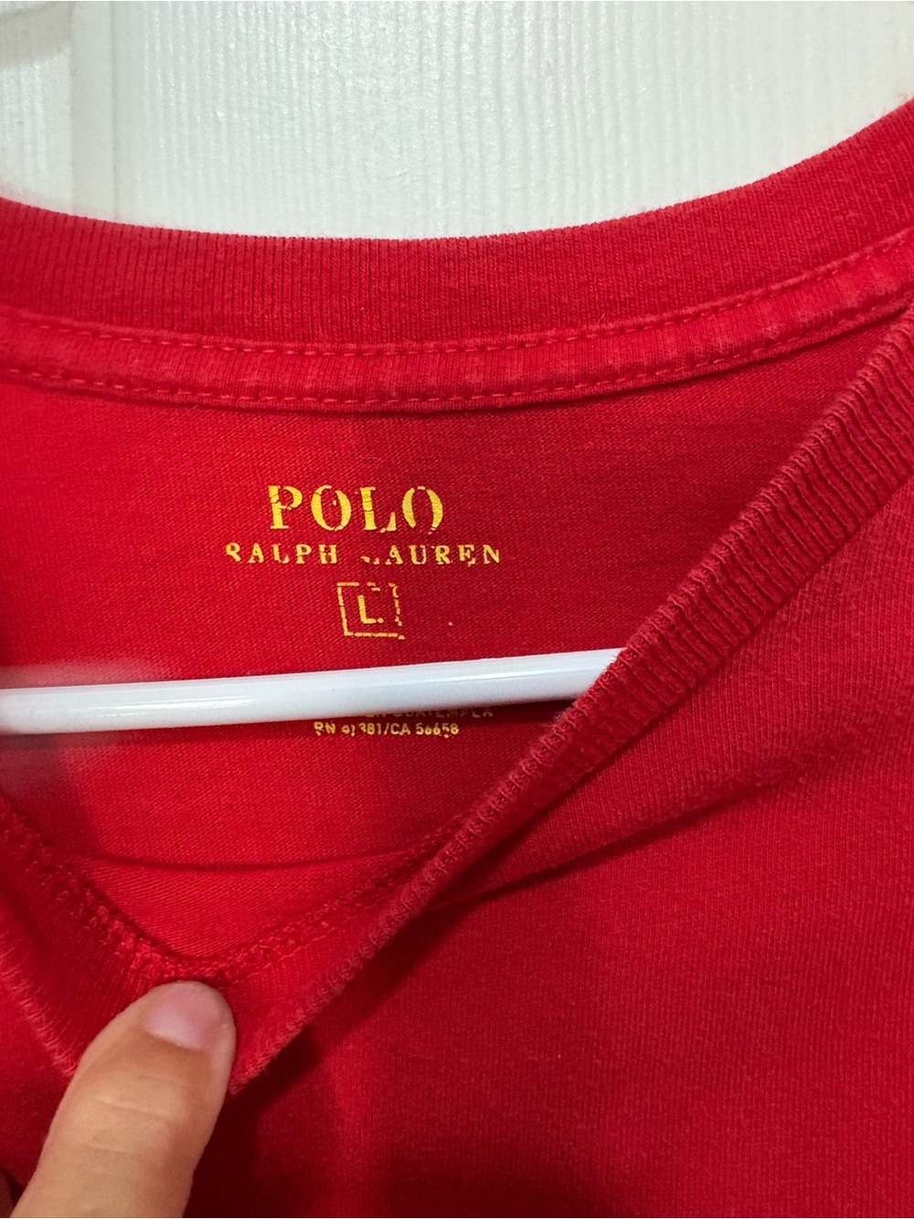 Polo by Ralph Lauren Red Short Sleeve Crewneck Tee with Navy Pony - Picture 3 of 6